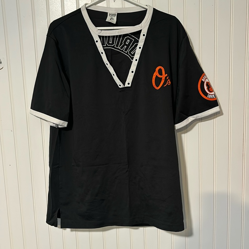 PINK brand Orioles Jersey. Black and Orange with potential to tie top